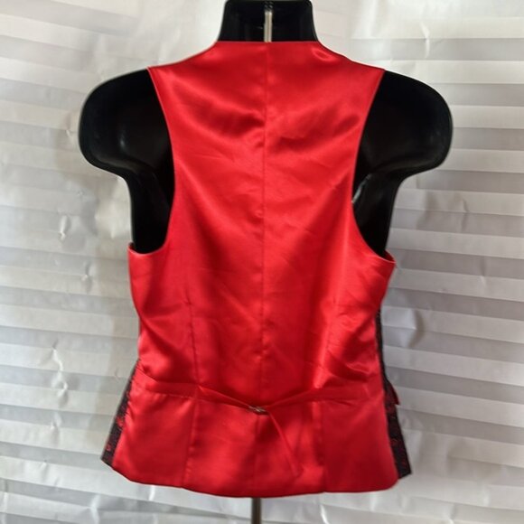Men's Red Black Brocade Dragon Vest by Rupert the Tailor | Gothic Steampunk - Picture 3 of 4
